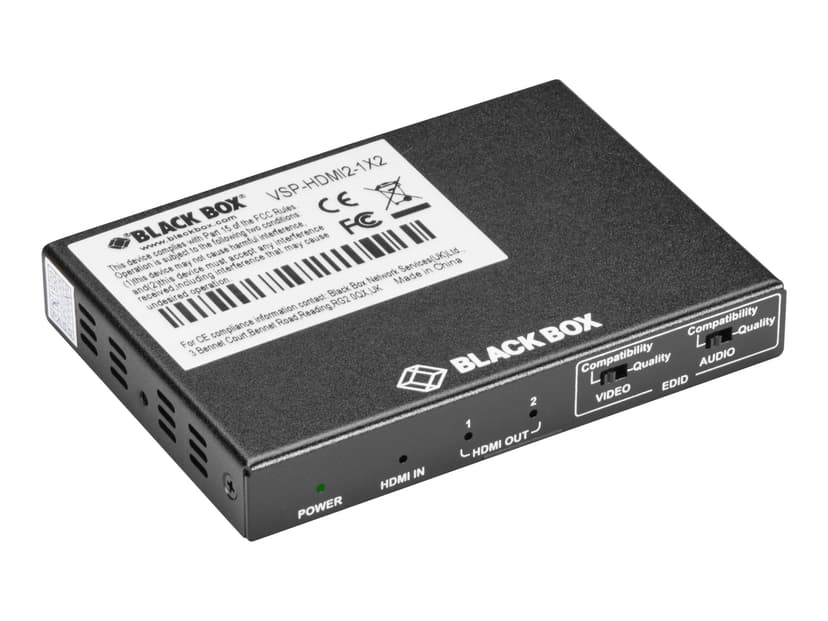 Black Box HDMI Video Splitter - 2-Port 4K60 4:4:4