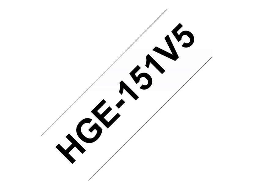 Brother Tape 24mm HGe-151v5 Zwart/Doorzichtig 5-Pack