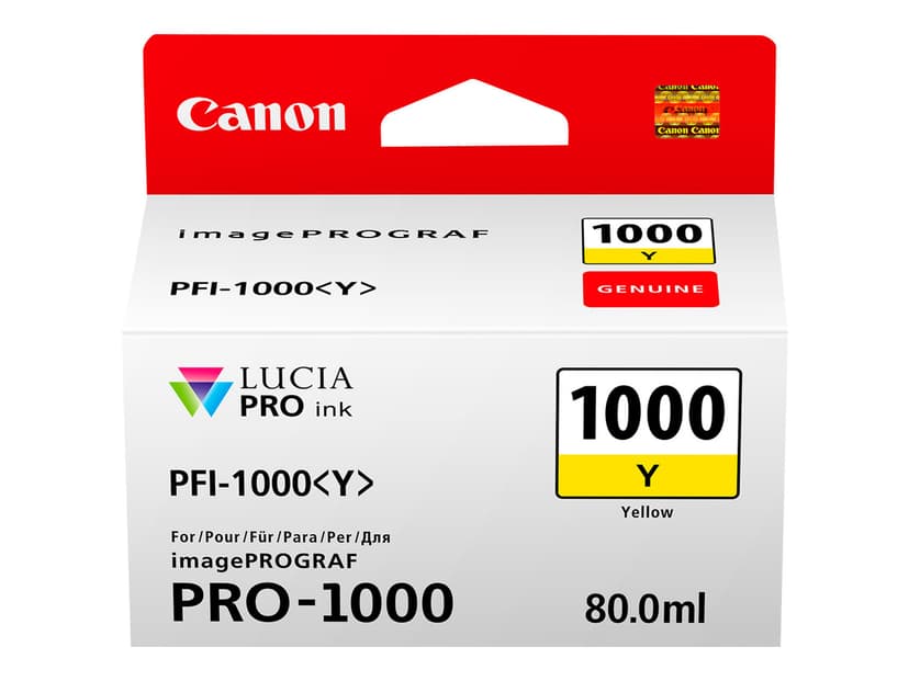 Canon Blæk Gul PFI-1000 Y - IPF-1000