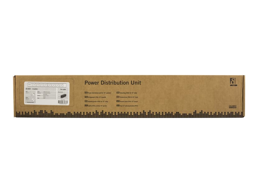 Deltaco PDU 8 x CEE 7/4 1 x CEE 7/7 2 m svart