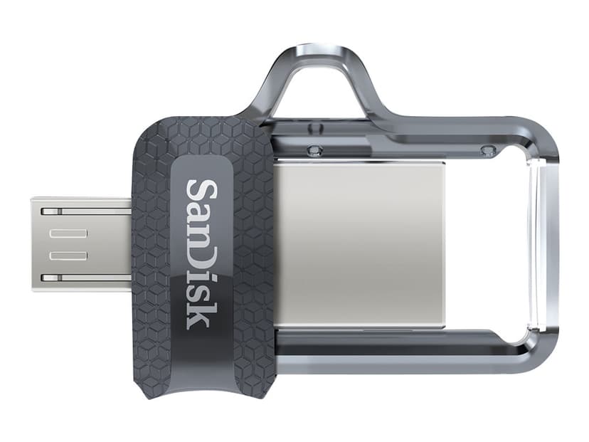 SanDisk Ultra Dual Drive M3.0 64GB USB Type-A / Micro-USB Musta, Hopea, Läpinäkyvä