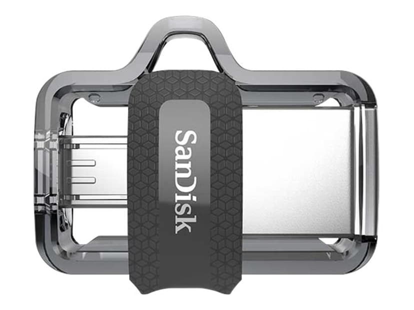 SanDisk Ultra Dual Drive M3.0 64GB USB Type-A / Micro-USB Musta, Hopea, Läpinäkyvä