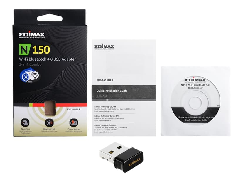 Edimax EW-7611ULB 2-in-1 N150 Wi-Fi & Bluetooth 4.0 Nano USB Adapter