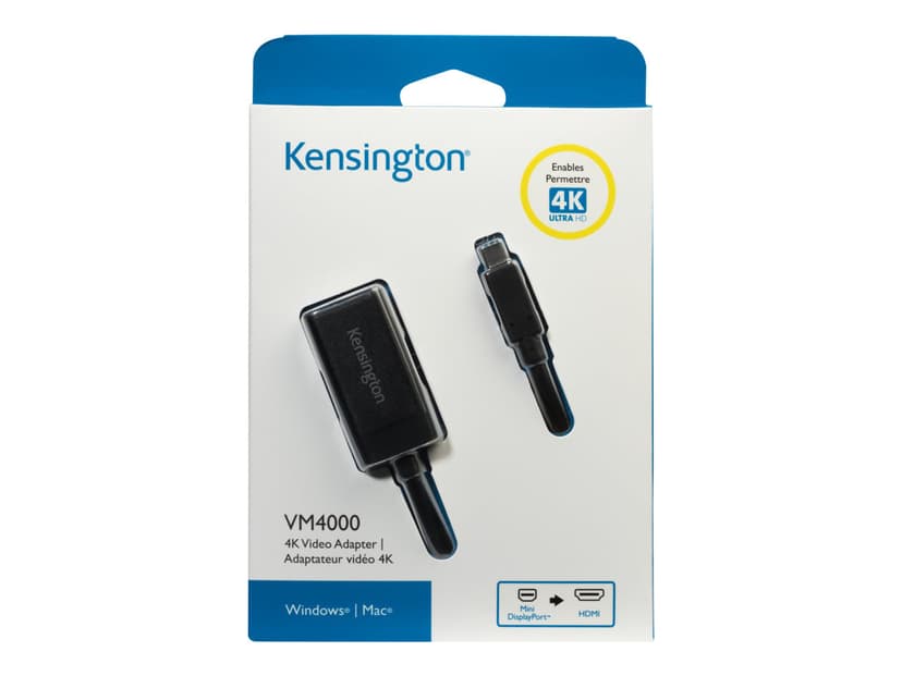 Kensington VM4000 4K Video Adapter Mini DisplayPort HDMI Musta