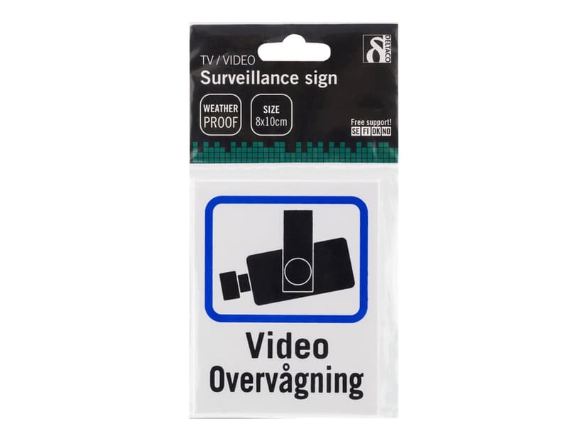 Deltaco Plastic Badge TV/Video 8x10cm Danish 2-pak