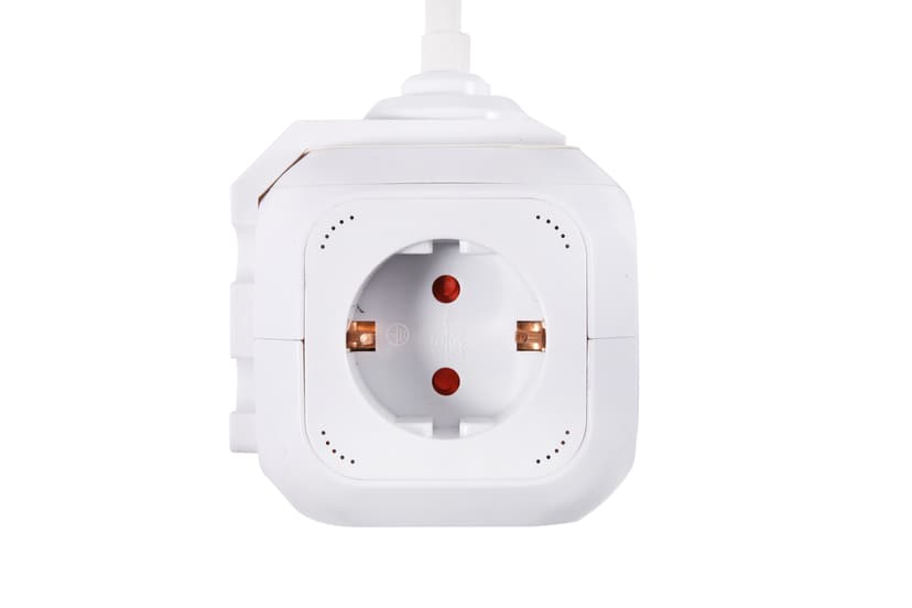 Prokord Power Cube 4X Socket + 2xUSB 2.1 mAh 3m - White