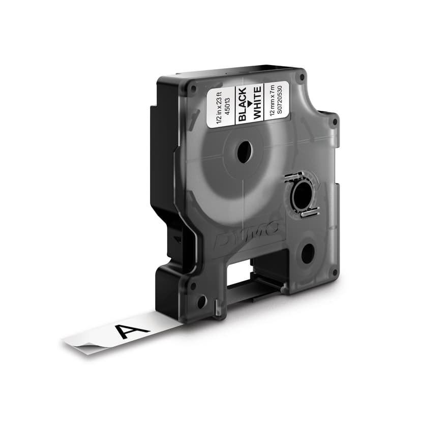 Dymo Tape D1 12mm Svart/Hvit