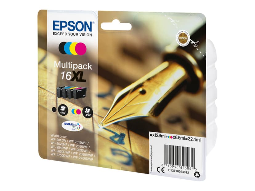 Epson Blæk Multipak 16Xl (C/m/Y/BK) - Wf-2530Wf
