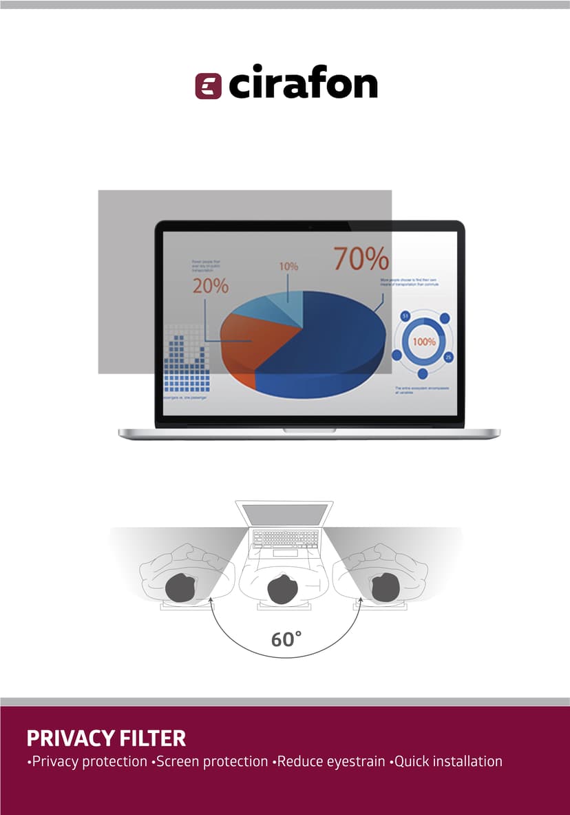 Cirafon Privacy Filter Macbook (2013 - 2015) 15.4" 16:10