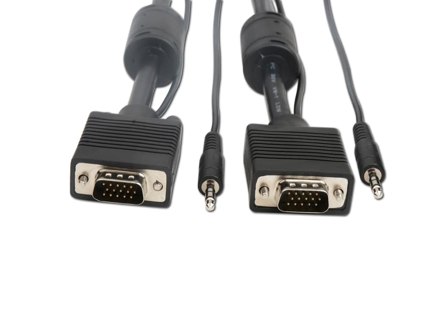 Prokord HD15 5.0m m-m. 3.5mm 5m VGA, 3,5mm VGA, 3.5mm Svart
