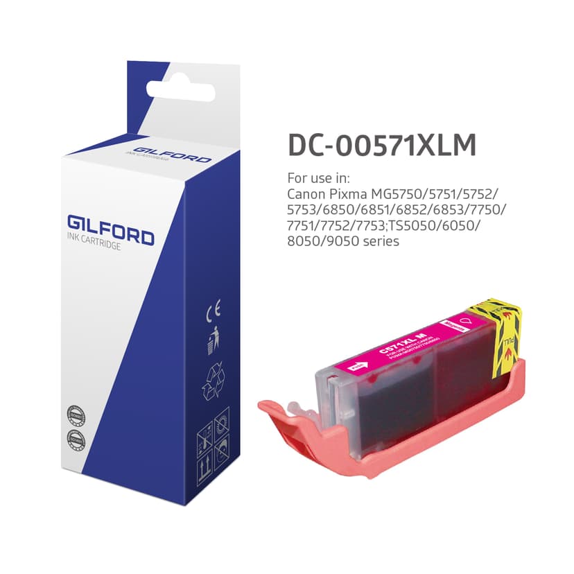 Gilford Blekk Magenta Cli-571m Xl 11ml - 0333C001