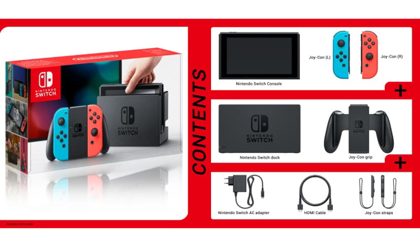 Nintendo Switch - Neon rød/blå (210002)