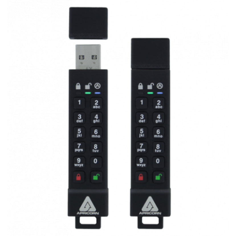 Apricorn Aegis Secure Key 3Z USB 3.1 Flash Drive 128GB 128GB USB-A Zwart