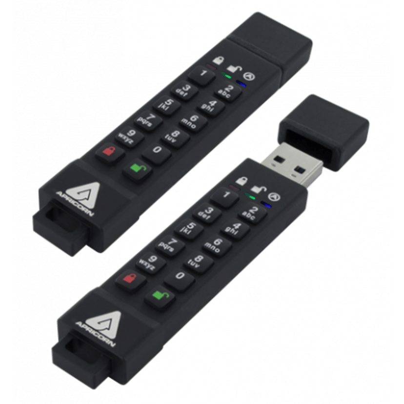 Apricorn Aegis Secure Key 3Z USB 3.1 Flash Drive 128GB 128GB USB-A Zwart