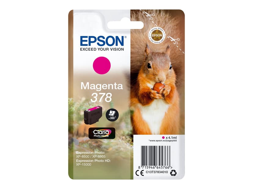 Epson Muste Magenta 4.1ml 378 - XP-15000/XP-8500/XP-8505