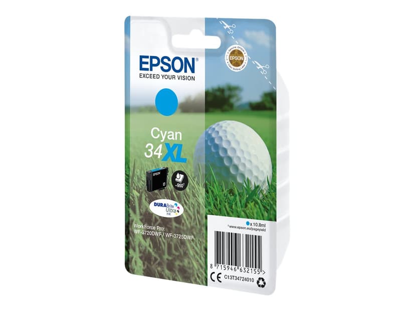 Epson Bläck Cyan 10.8ml 34XL - WF-3720