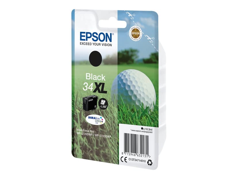 Epson Blekk Svart 16.3ml 34XL - WF-3720