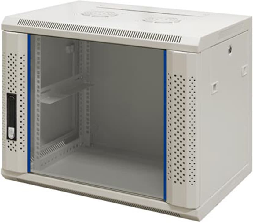 Toten 19" Väggskåp 6U 600X450 Glasdörr Vit