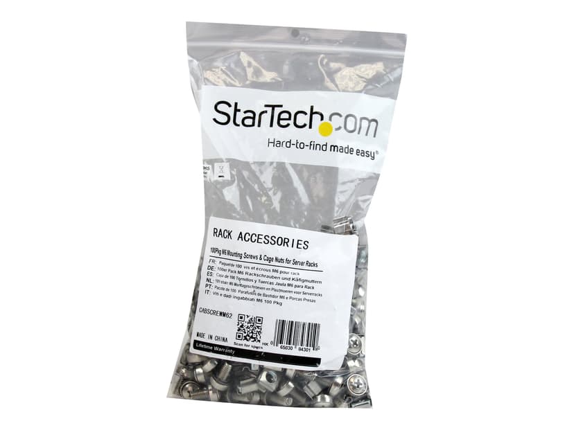 Startech M6 Rackskruvar och korgmuttrar 100-pack