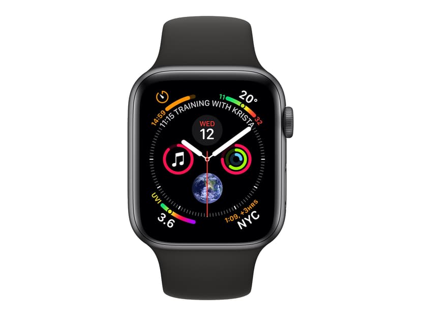 Apple Watch Series 4 GPS + Cellular, 40mm Space Grey Aluminium Case with  Black Sport Band
