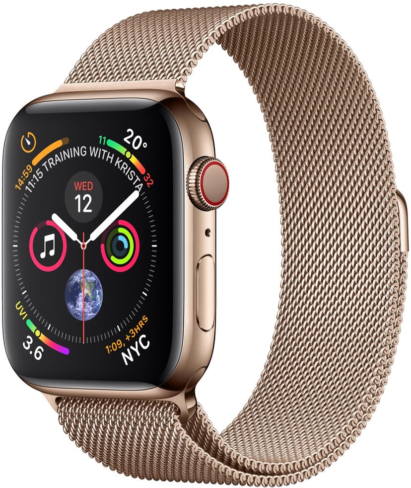 Apple Watch Series 4 GPS + Cellular, 44mm Gold Stainless Steel Case with  Gold Milanese Loop