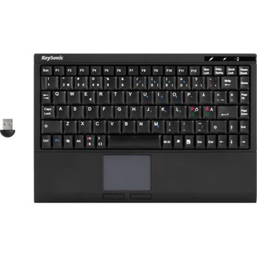 Deltaco Wireless Minikeyboard Touchpad Black