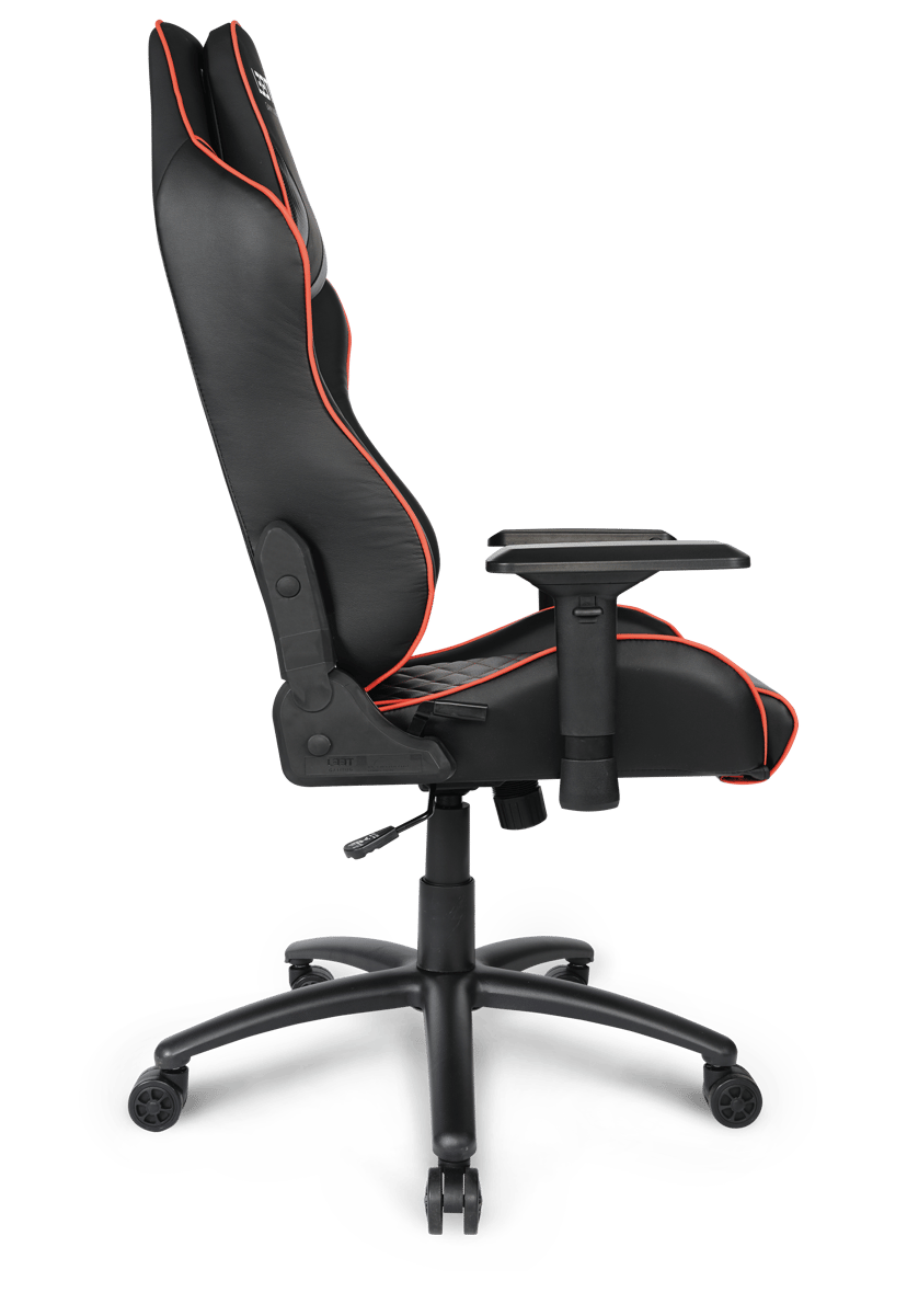 L33T E-Sport Gaming Stol - Rød + Lightpack + Røde Hjul