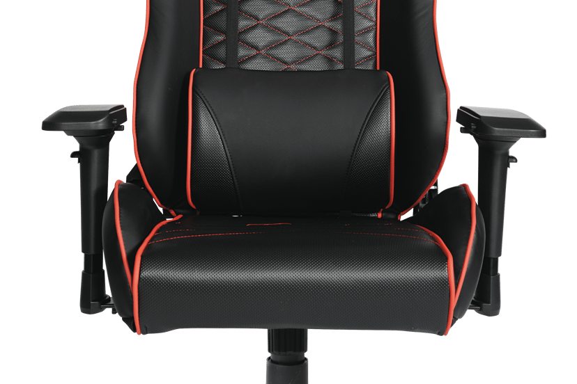 L33T E-Sport Gaming Stol - Röd + Lightpack + Röda Hjul