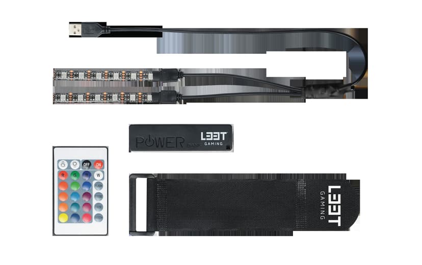 L33T E-Sport Gaming Stol - Röd + Lightpack + Röda Hjul