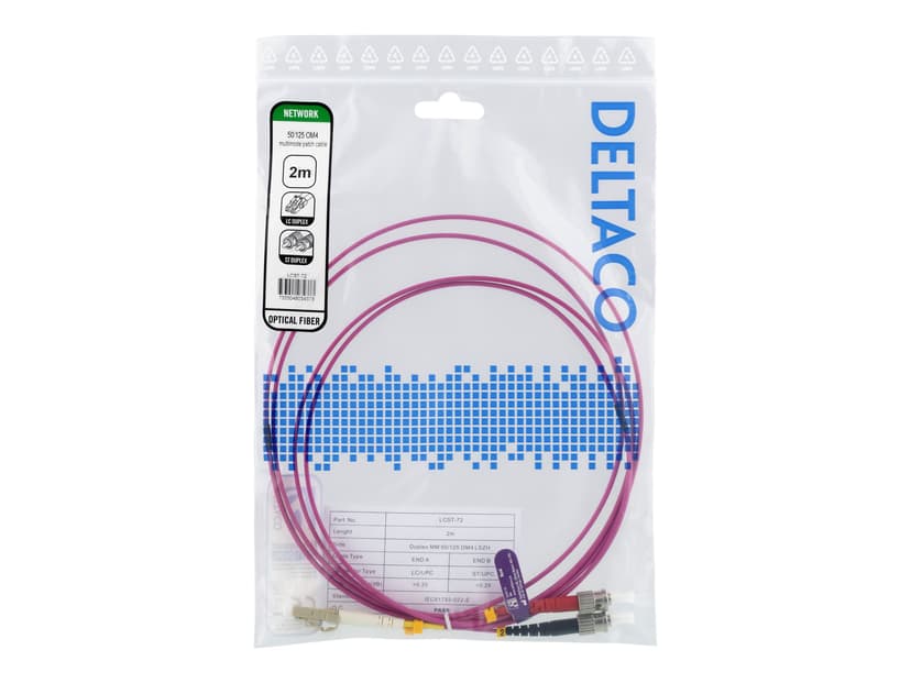 Deltaco Patchkabel 2m LC ST OM4