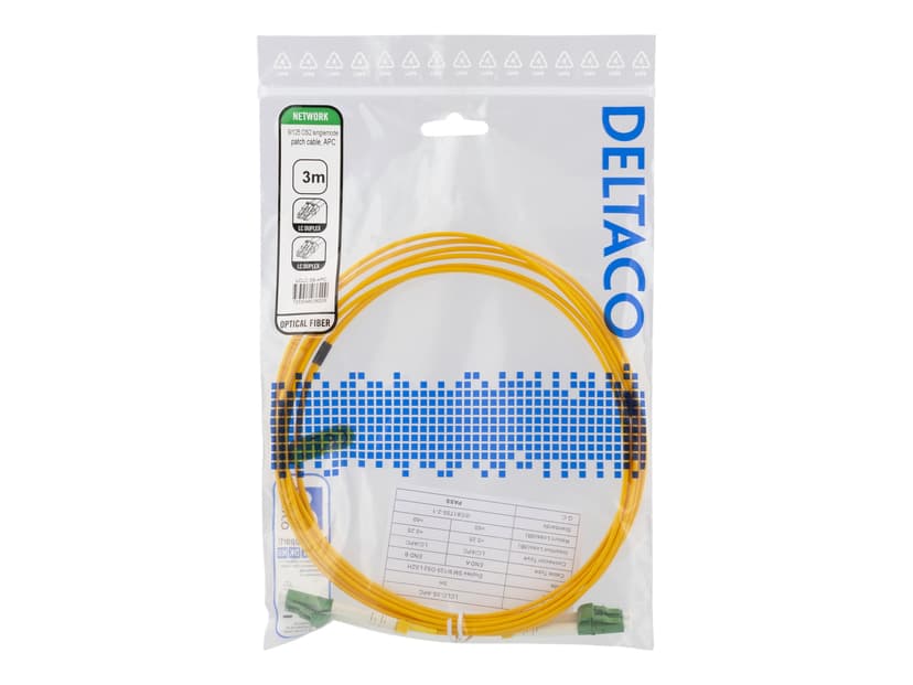 Deltaco Nätverkskabel 3m 2 x LC 2 x LC OS2
