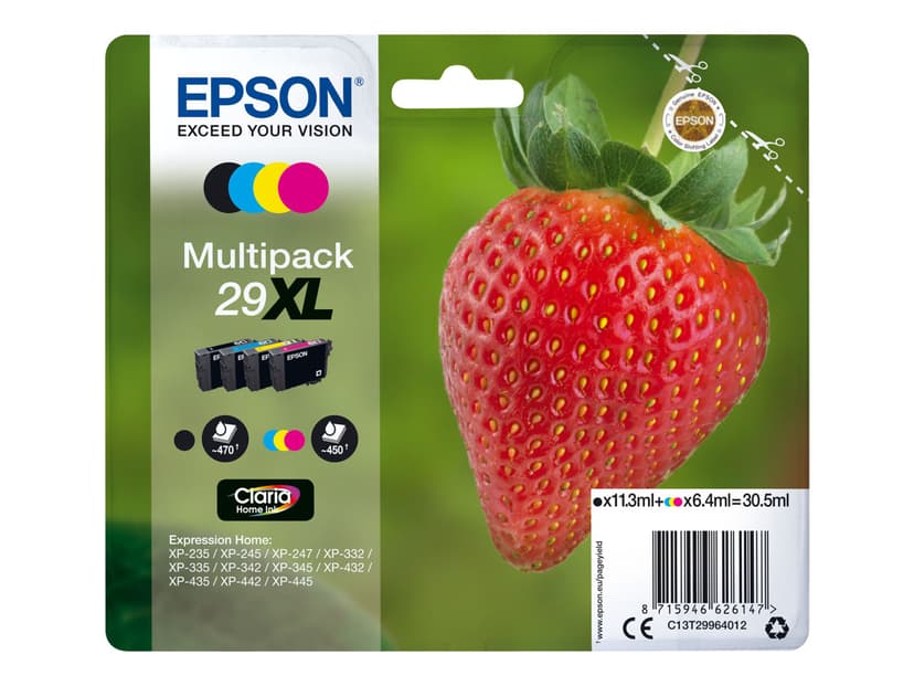 Epson Bläck Multipack (B/C/M/Y) 29Xl Claria - XP-332