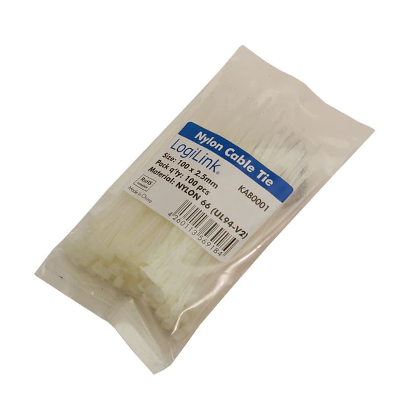Logilink Buntband 100x2,5mm 10kg 100st Vit