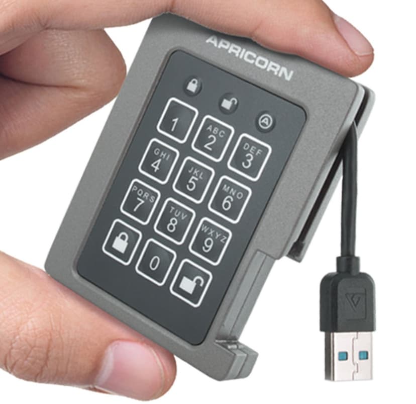 Apricorn Padlock 1TB SSD USB-A Svart