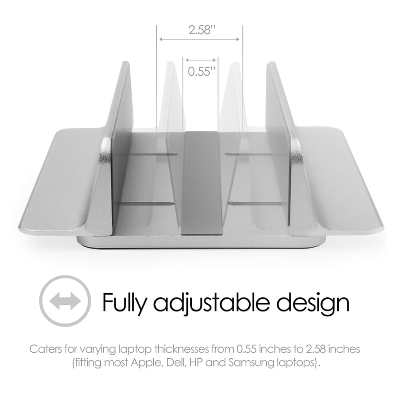 Desire2 Bordsställ Justerbar Aluminium Silver - Mac/Ultrabooks