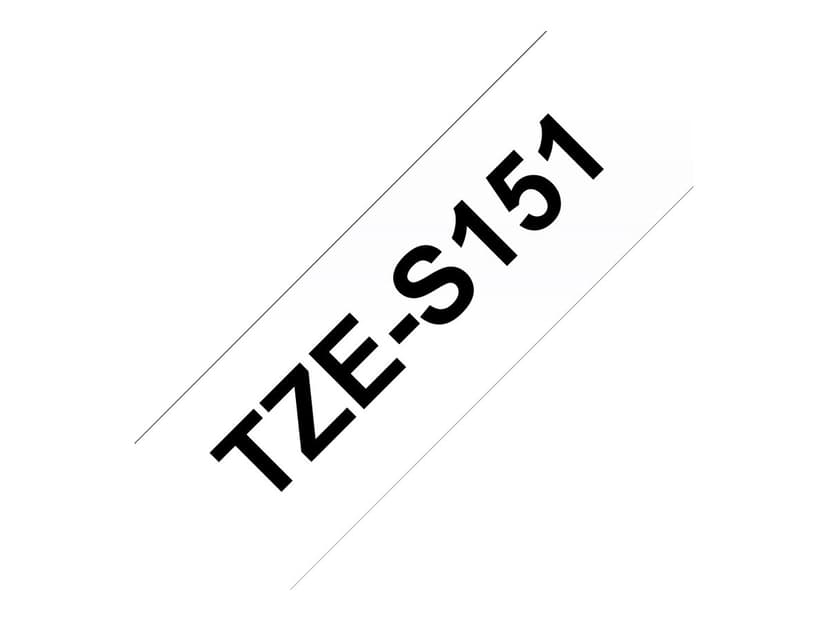 Brother Tape 24mm TZe-S151 Zwart/Transparant Extra Sterk