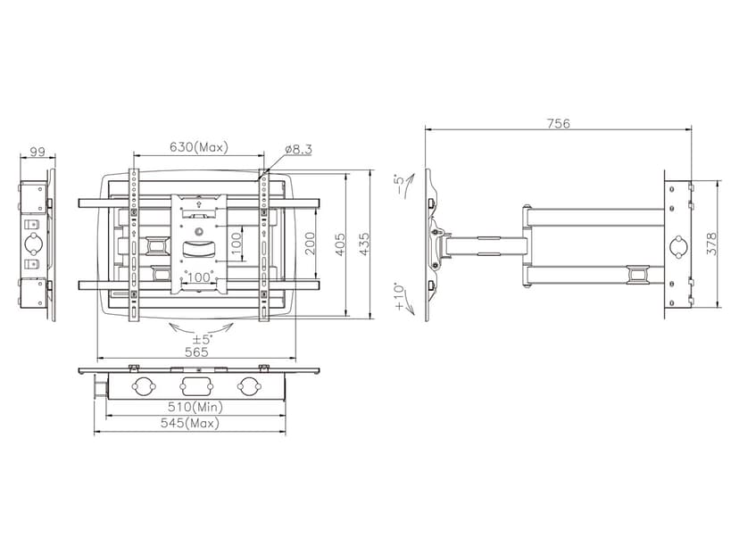 Multibrackets M Recessed Full Motion Flexarm