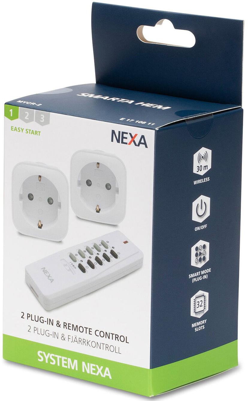 Nexa MYCR-2 2-pakkaus seinäkytkin kauko-ohjauksella
