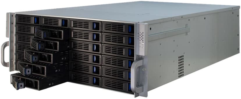 Inter-Tech IPC 4U-4424 24-Bay Rack Sølv, Sort