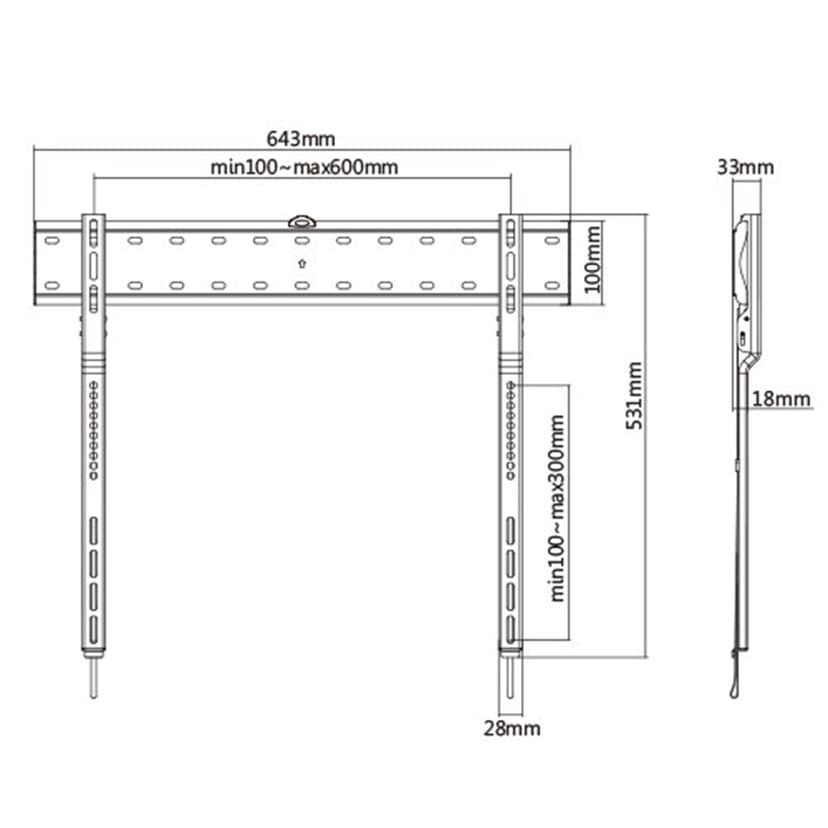 Prokord Ultraslim Väggfäste For Low Electronics