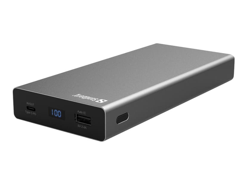 Sandberg Powerbank USB-C PD 20000, 74mAh Grå