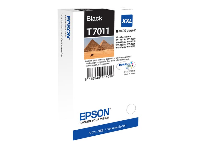 Epson Inkt Zwart T7011 XXL - WP4000/4500