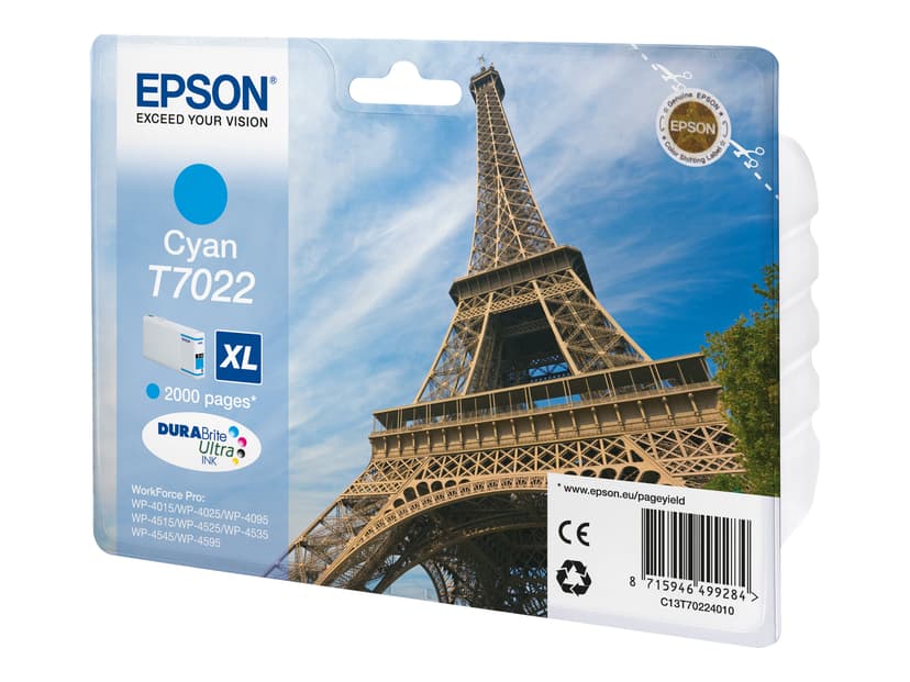 Epson Bläck Cyan T7022 XL - WP4000/4500