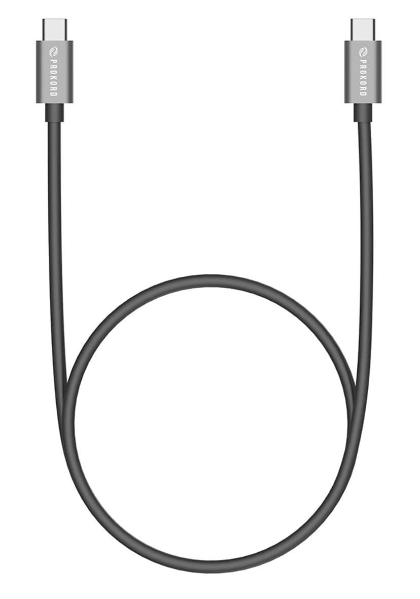 Prokord Cable USB 3.1 Type C-C Male-Male 1.0m Black 100W Q 1m USB C USB C Sort