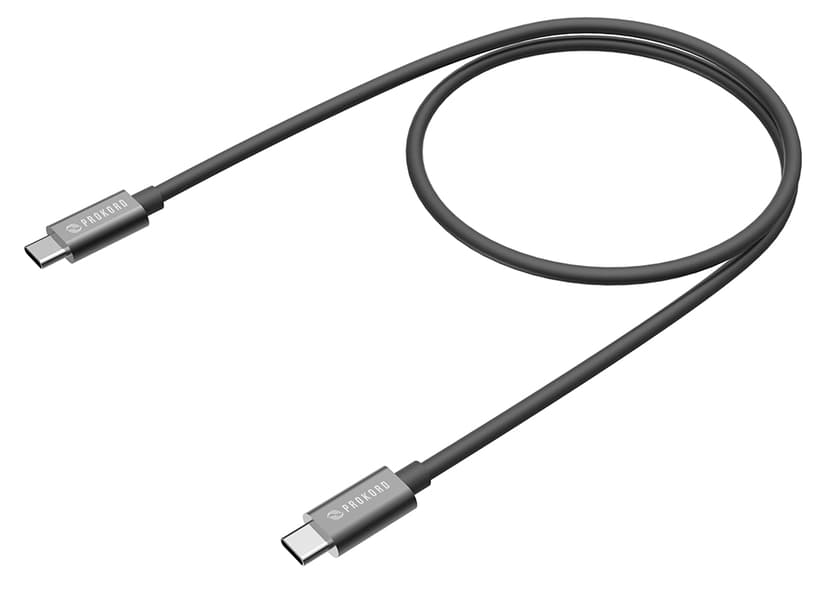 Prokord Cable USB 3.1 Type C-C Male-Male 1.0m Black 100W Q 1m USB-C USB-C Svart
