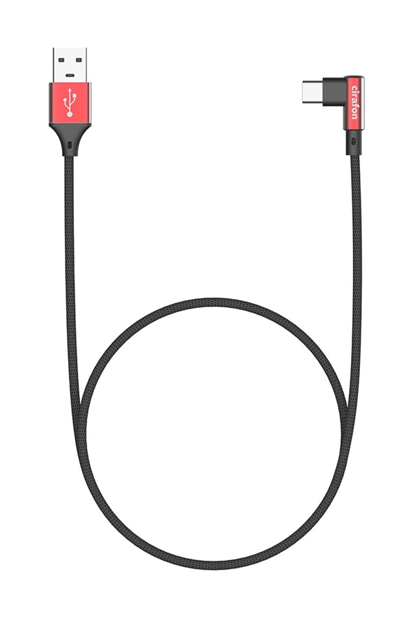 Cirafon Sync/Charge Cable USB-C USB 1.0m Black/Red Q 1m USB-A USB-C Svart, Röd