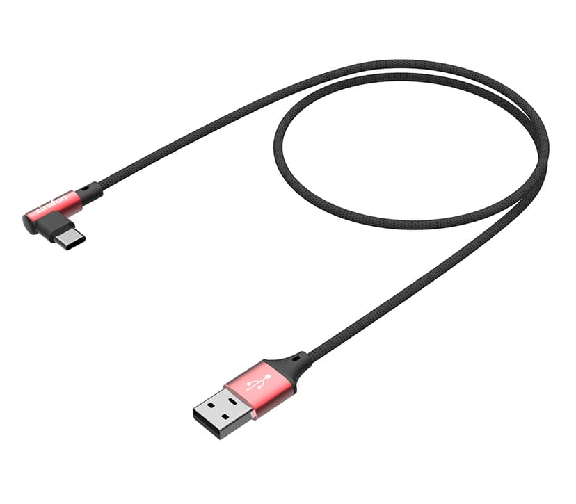 Cirafon Sync/Charge Cable USB-C USB 1.0m Black/Red Q 1m USB A USB C Musta, Punainen