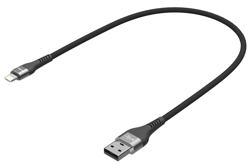 Cirafon AM To Lightning Cable 0.5m - Black - New Mfi 0.5m Musta, Harmaa