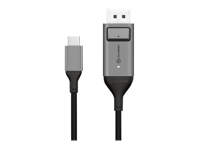 Alogic Ultra 1m DisplayPort USB-C Harmaa, Musta