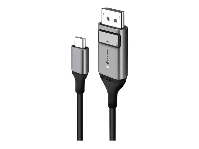 Alogic Ultra 1m DisplayPort USB-C Harmaa, Musta